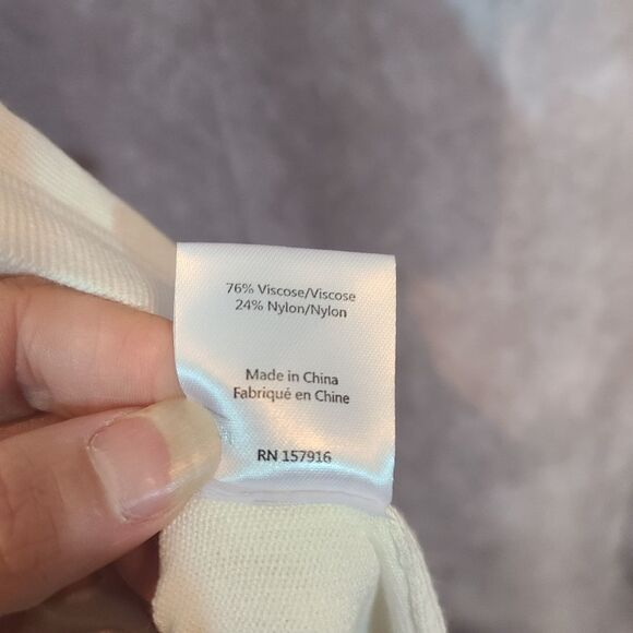 SWEATER SALE 3/$30H by Halston Ivory Short Sleeve Open Front Cardigan Size Small - Picture 4 of 5